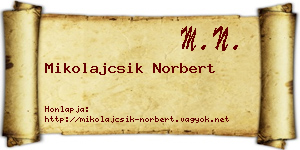 Mikolajcsik Norbert névjegykártya